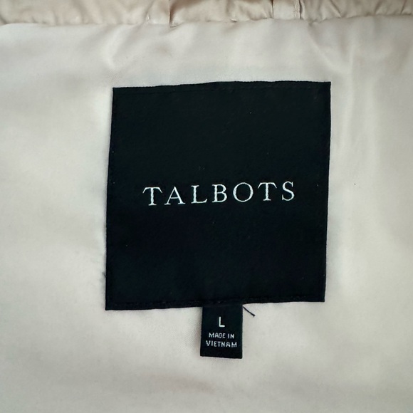 Talbots high shine faux fur vest EUC size large cream/sand color - Picture 5 of 6